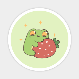 Frog Eating Strawberry Magnet